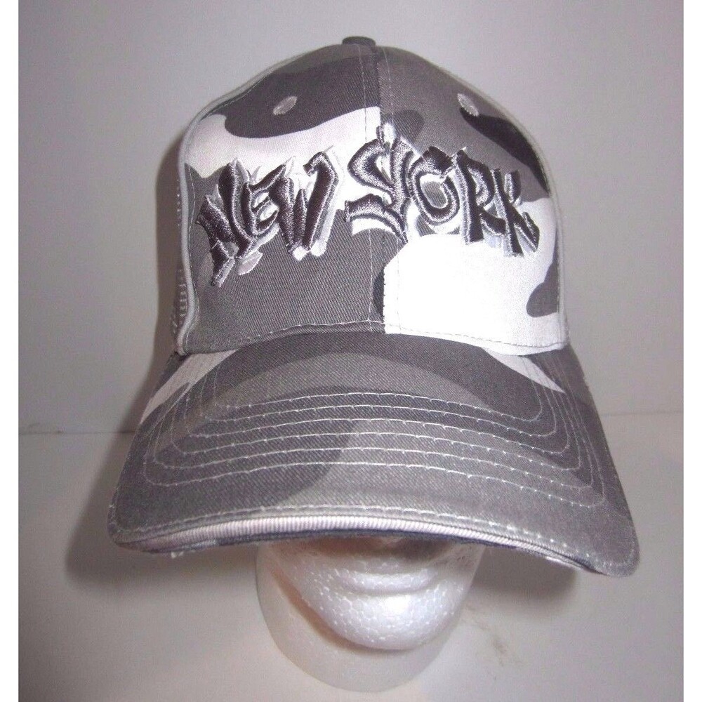 New York - Camo Camouflage - Embroidered Trucker Hat - Mesh Back - Snapback